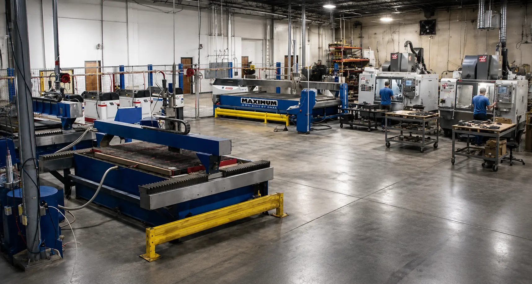 The 44,000 square foot Maximum Industries manufacturing floor in Irving, Texas